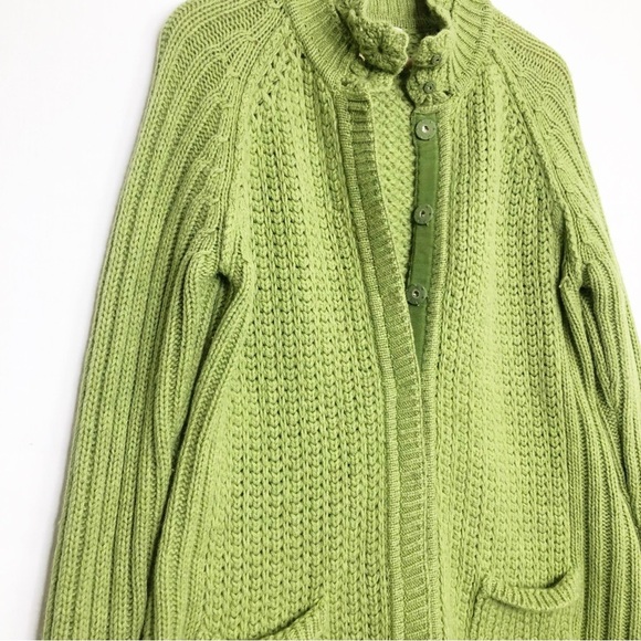 Sundance green cable knit, chunky lambswool Cardigan. - Picture 10 of 13